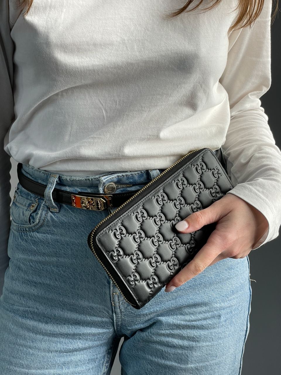 Gucci Black Guccissima Zip-Around Wallet - 5