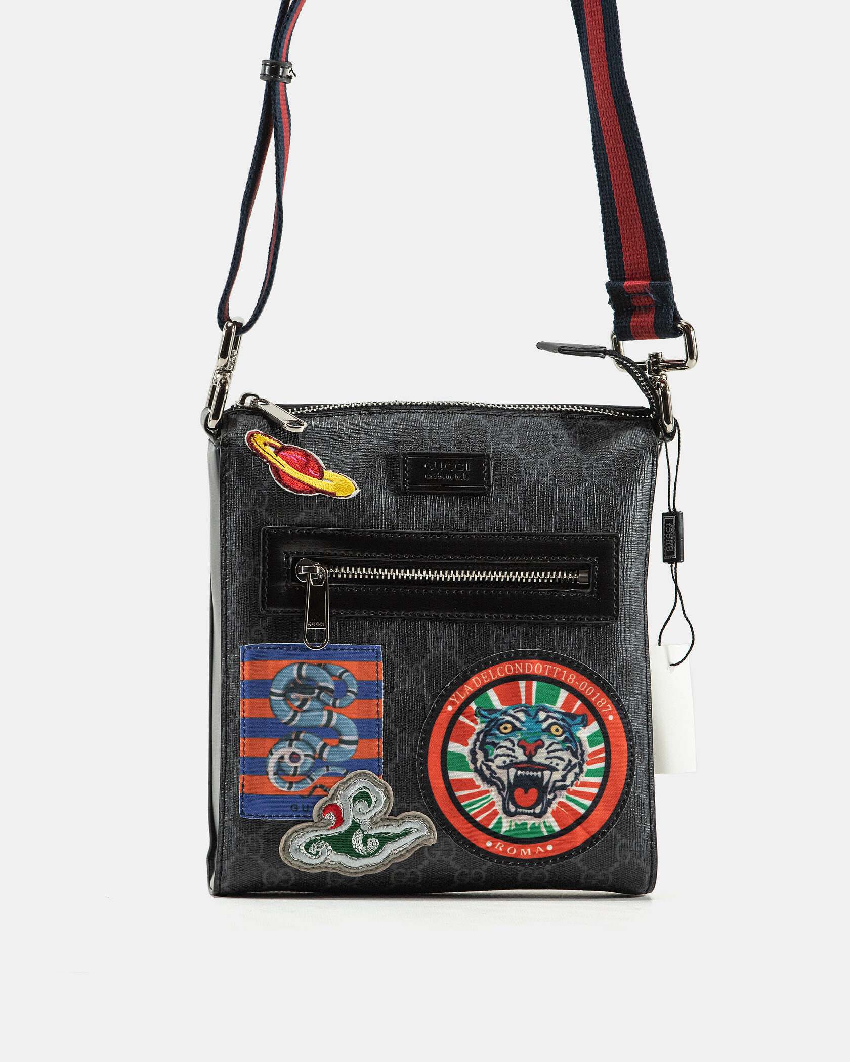 Gucci Courrier Small Messenger Bag in Black GG Supreme Canvas