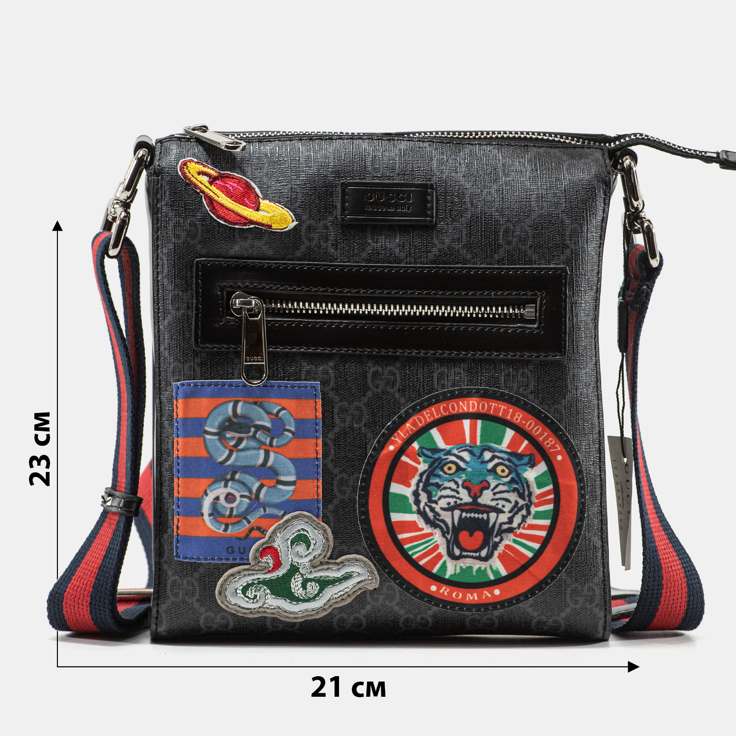 Gucci Courrier Small Messenger Bag in Black GG Supreme Canvas - 2