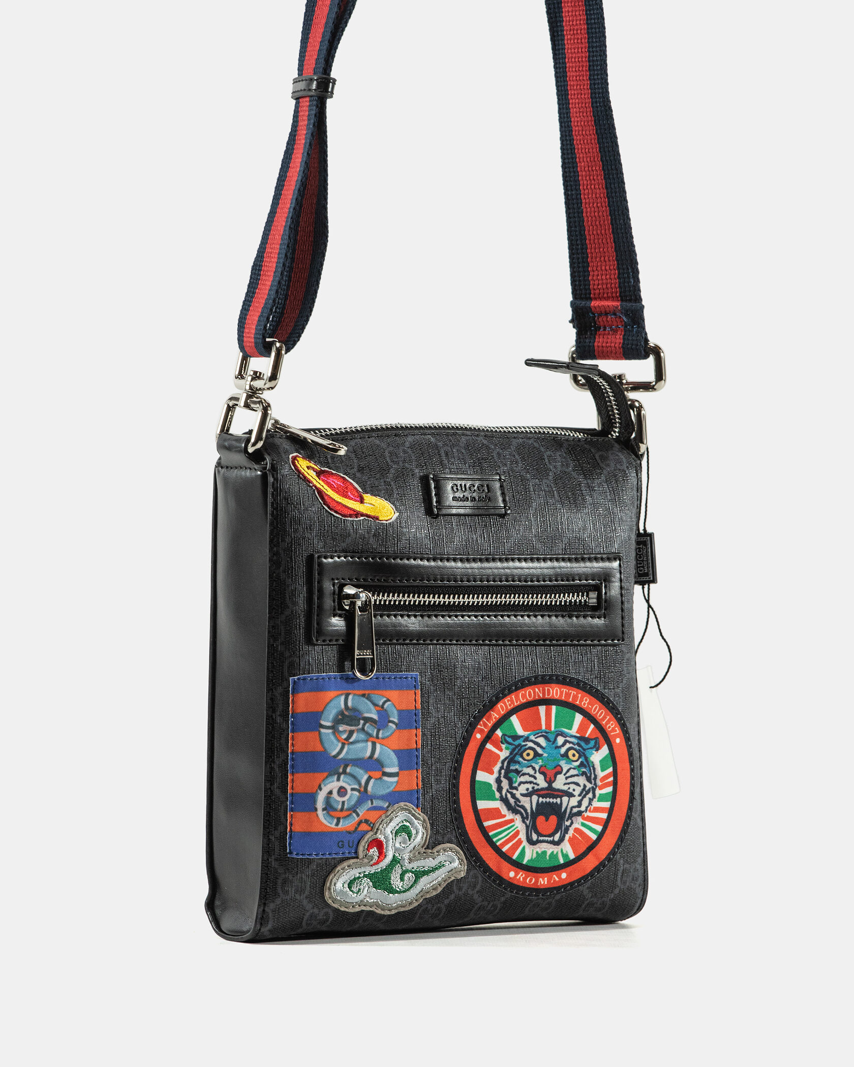 Gucci Courrier Small Messenger Bag in Black GG Supreme Canvas - 3