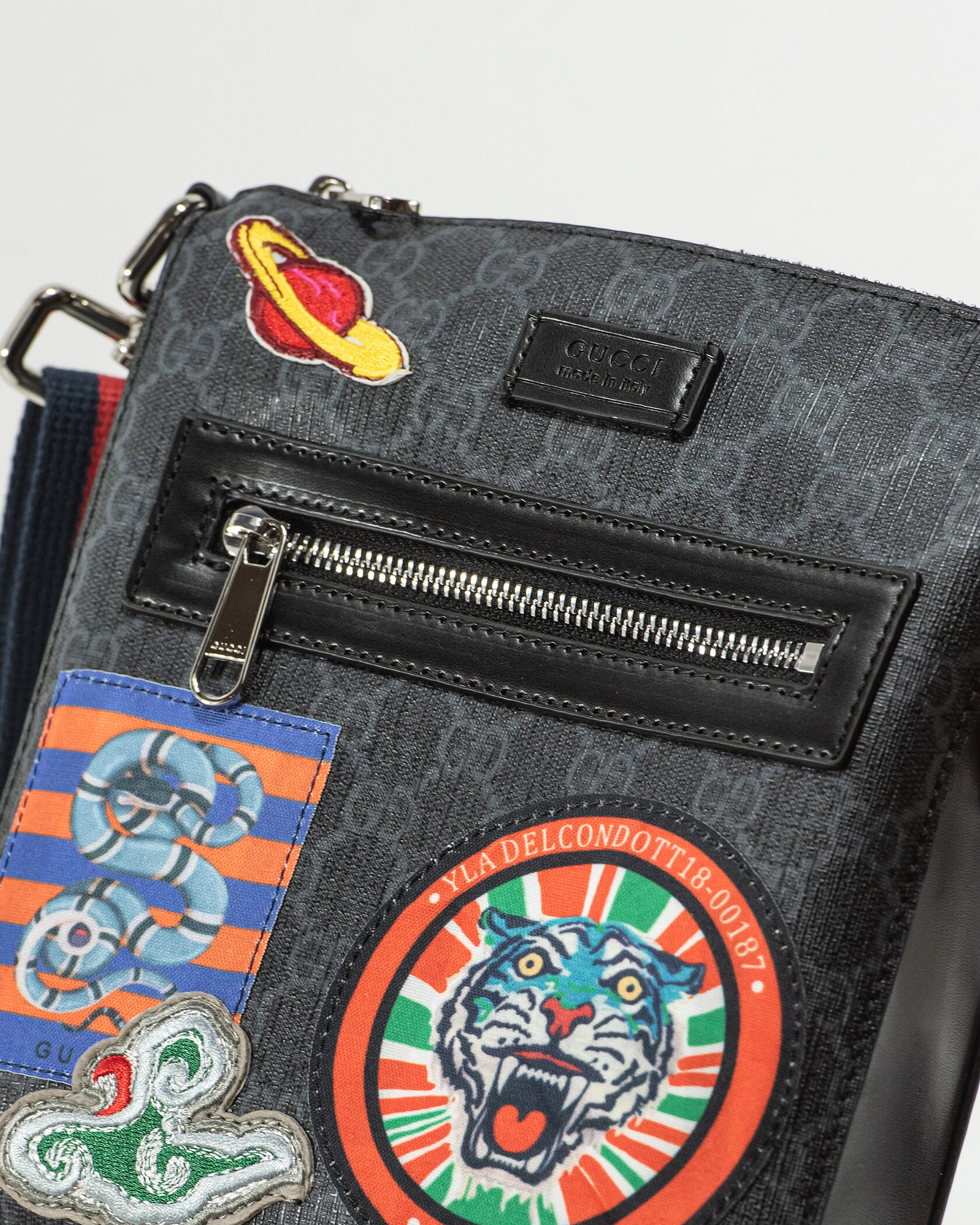 Gucci Courrier Small Messenger Bag in Black GG Supreme Canvas - 4