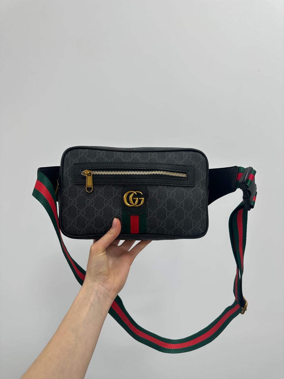 Gucci GG Belt Bag With Zip Pocket Grey - 3