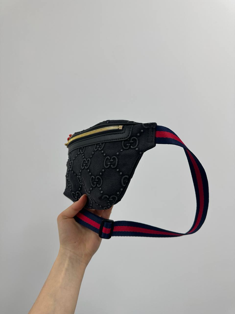 Gucci GG Denim Belt Bag Black - 6