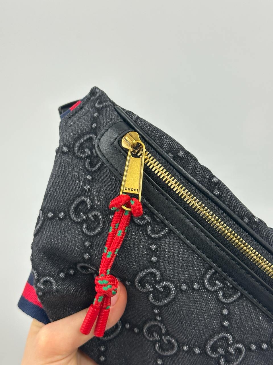 Gucci GG Denim Belt Bag Black - 8