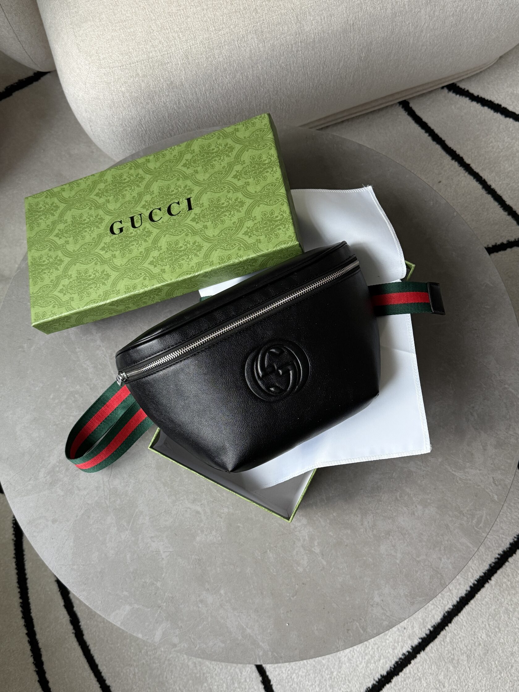 Gucci GG Leather Belt Bag Black - 6