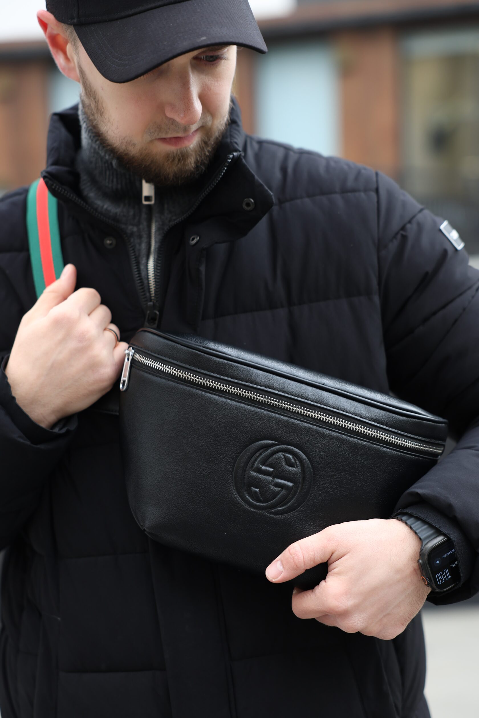 Gucci GG Leather Belt Bag Black - 8