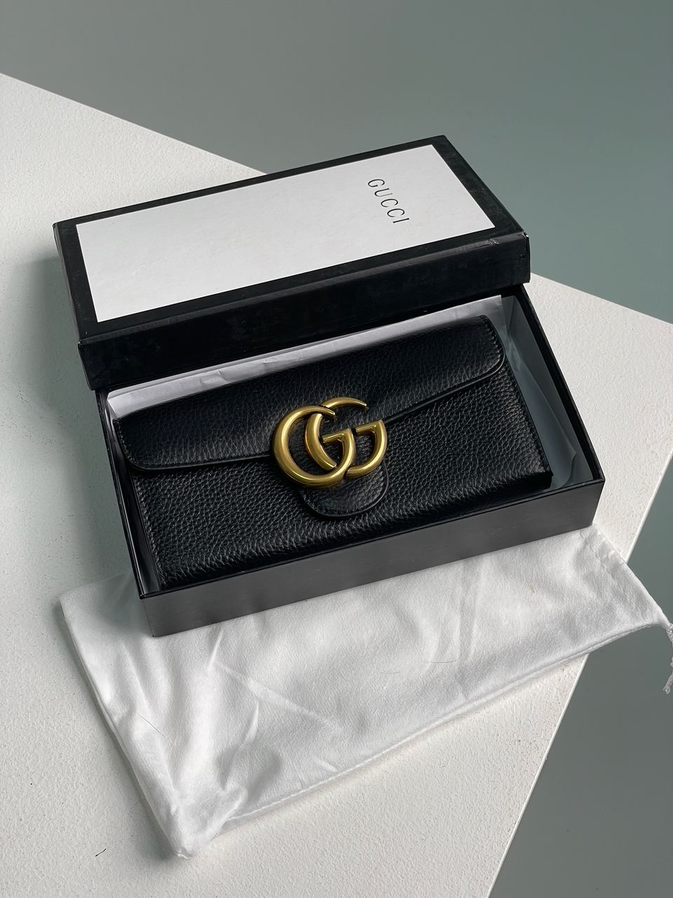 Gucci GG Marmont Button Wallet Black/Gold - 2