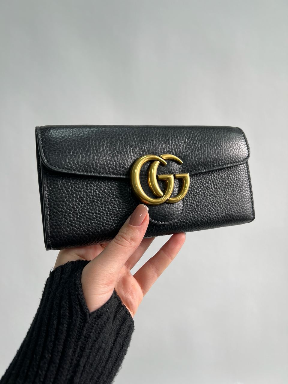 Gucci GG Marmont Button Wallet Black/Gold - 7