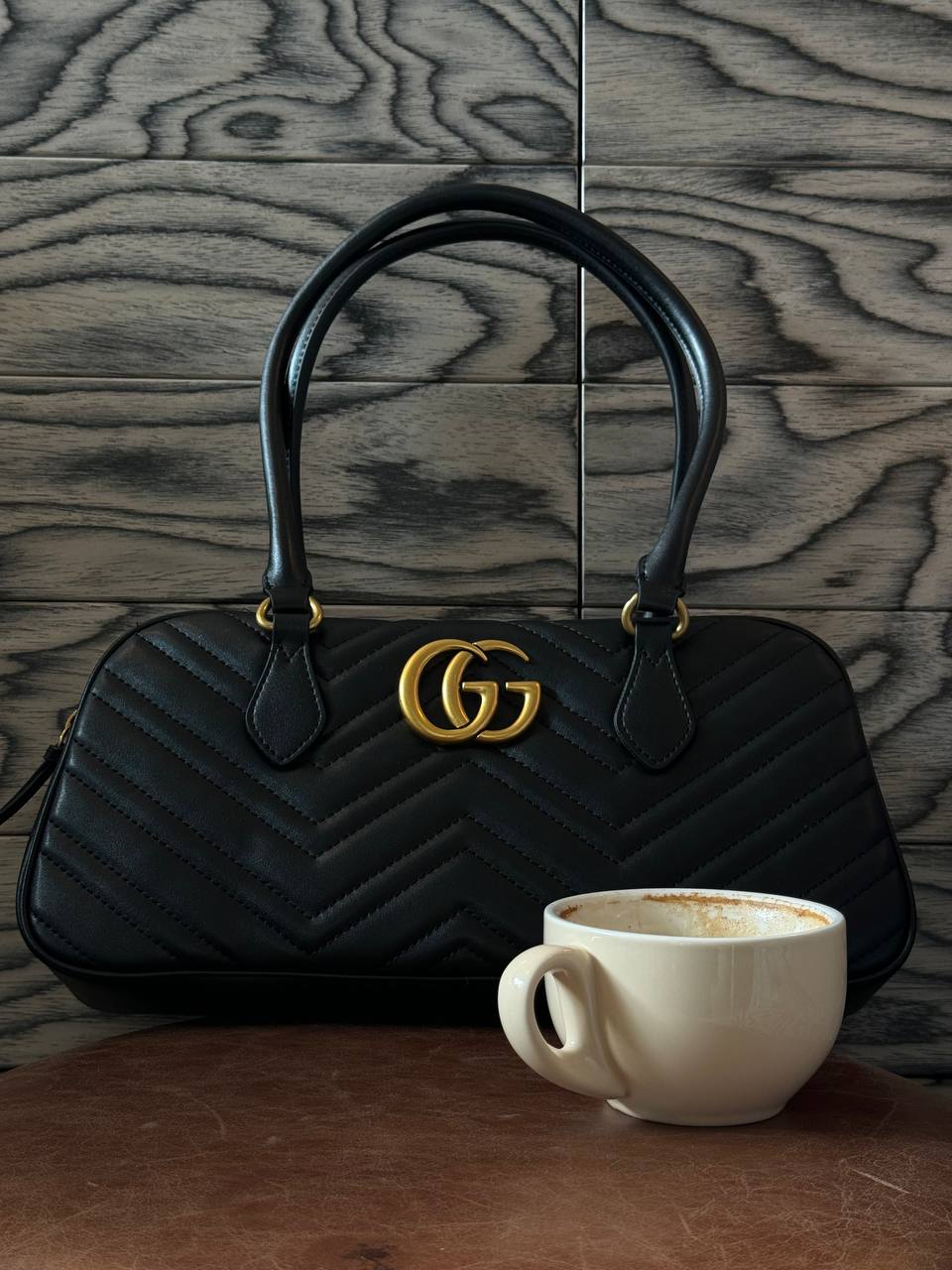 Gucci GG Marmont Small Top Handle Bag in Black Matelassé Leather - 7