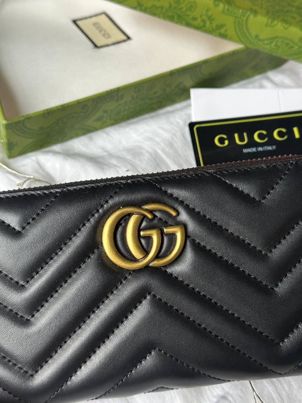 Gucci GG Marmont Zip-Around Long Wallet Black Matelasse - 6