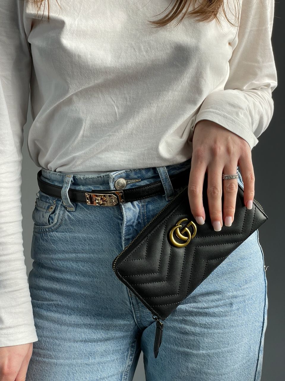 Gucci GG Marmont Zip-Around Long Wallet Black Matelasse - 3