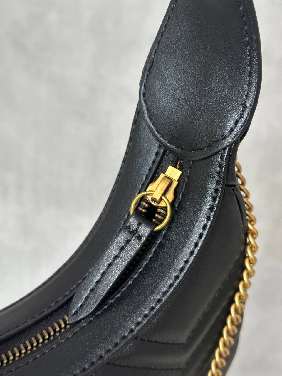 Gucci Half Moon Marmont Leather Shoulder Bag - 7