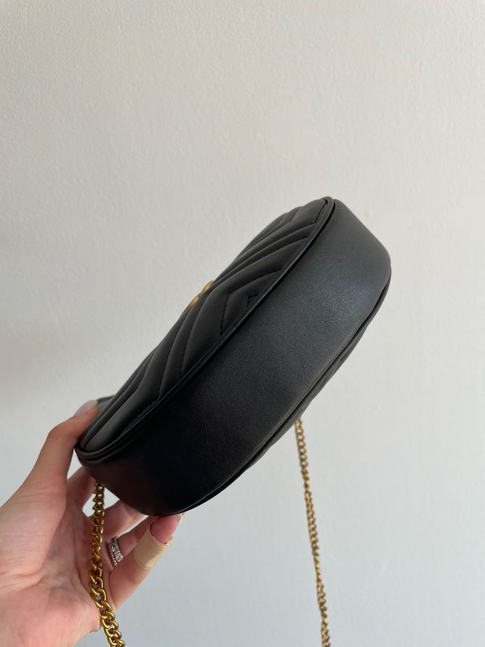 Gucci Half Moon Marmont Leather Shoulder Bag - 21