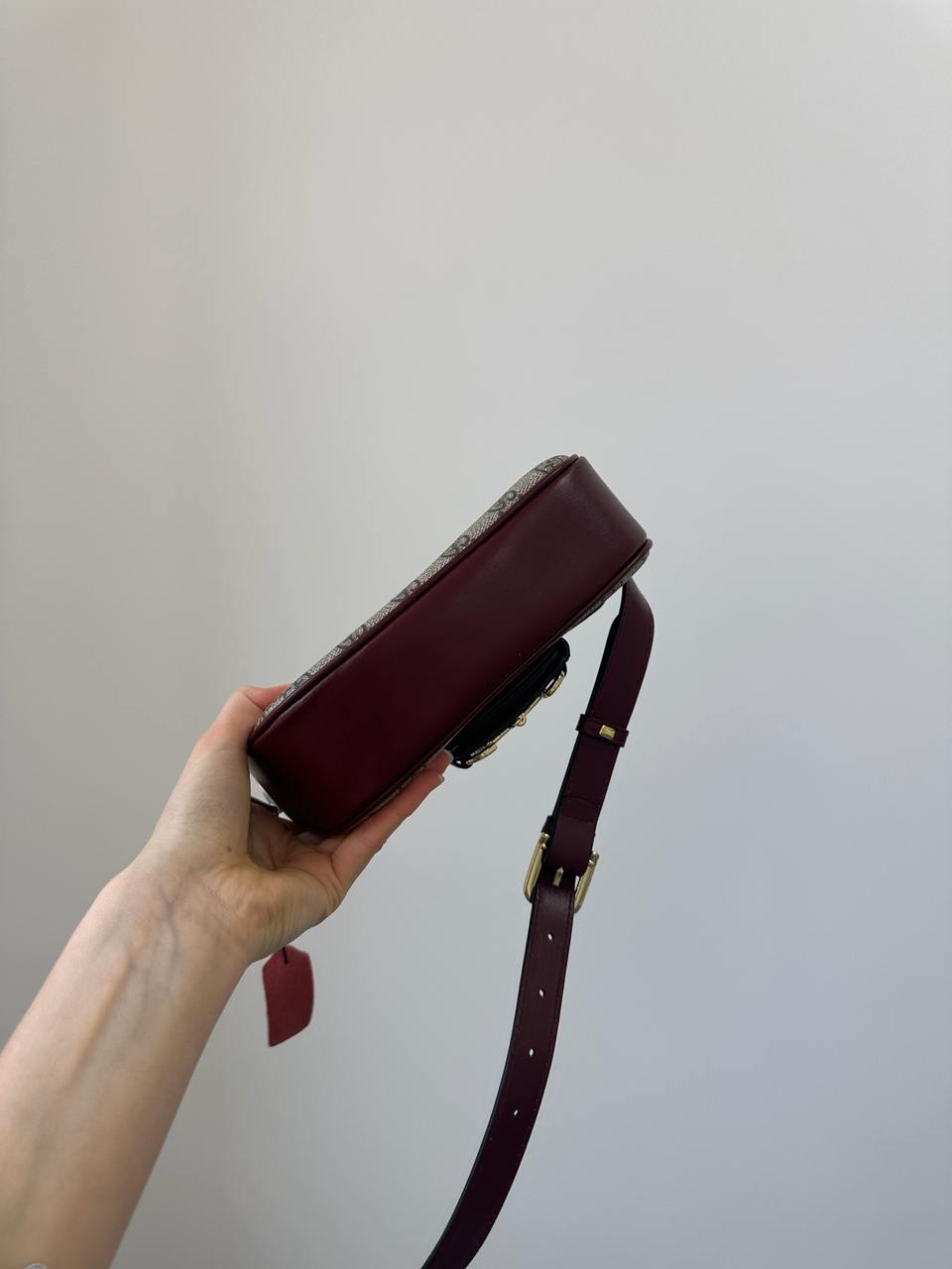 Gucci Horsebit 1955 Mini Bag Beige/Burgundy - 10