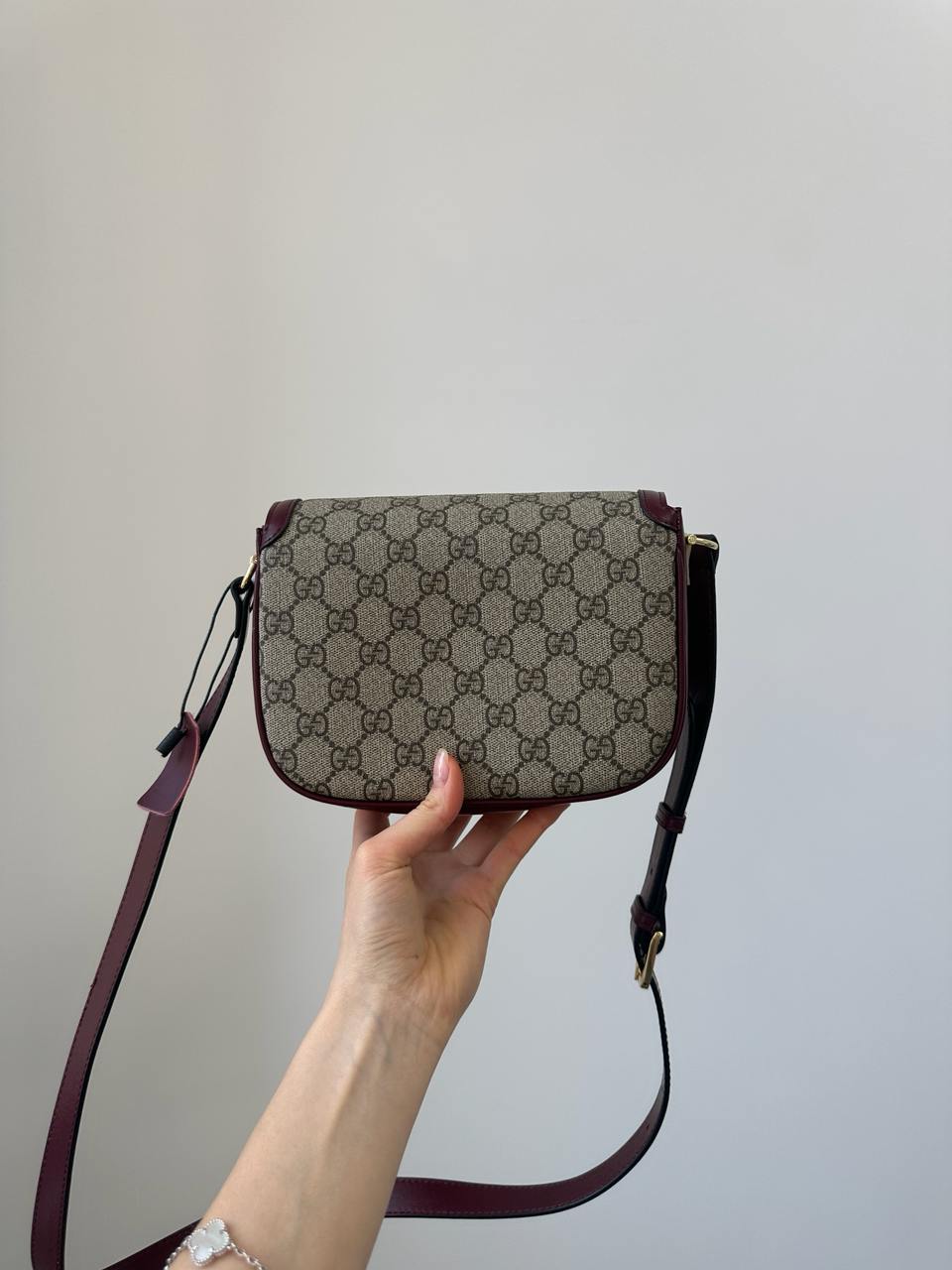 Gucci Horsebit 1955 Mini Bag Beige/Burgundy - 6