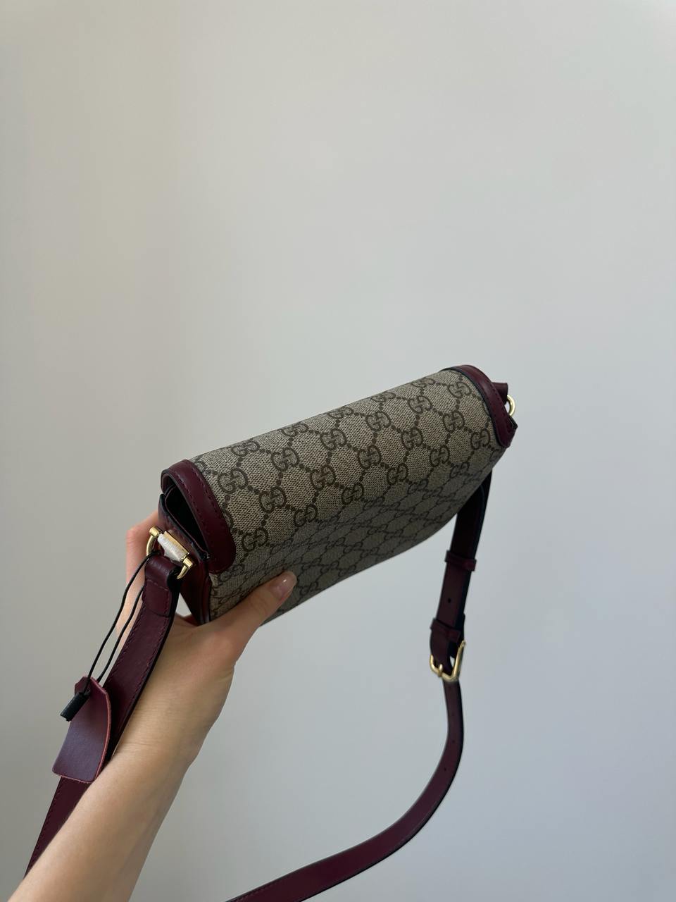 Gucci Horsebit 1955 Mini Bag Beige/Burgundy - 9