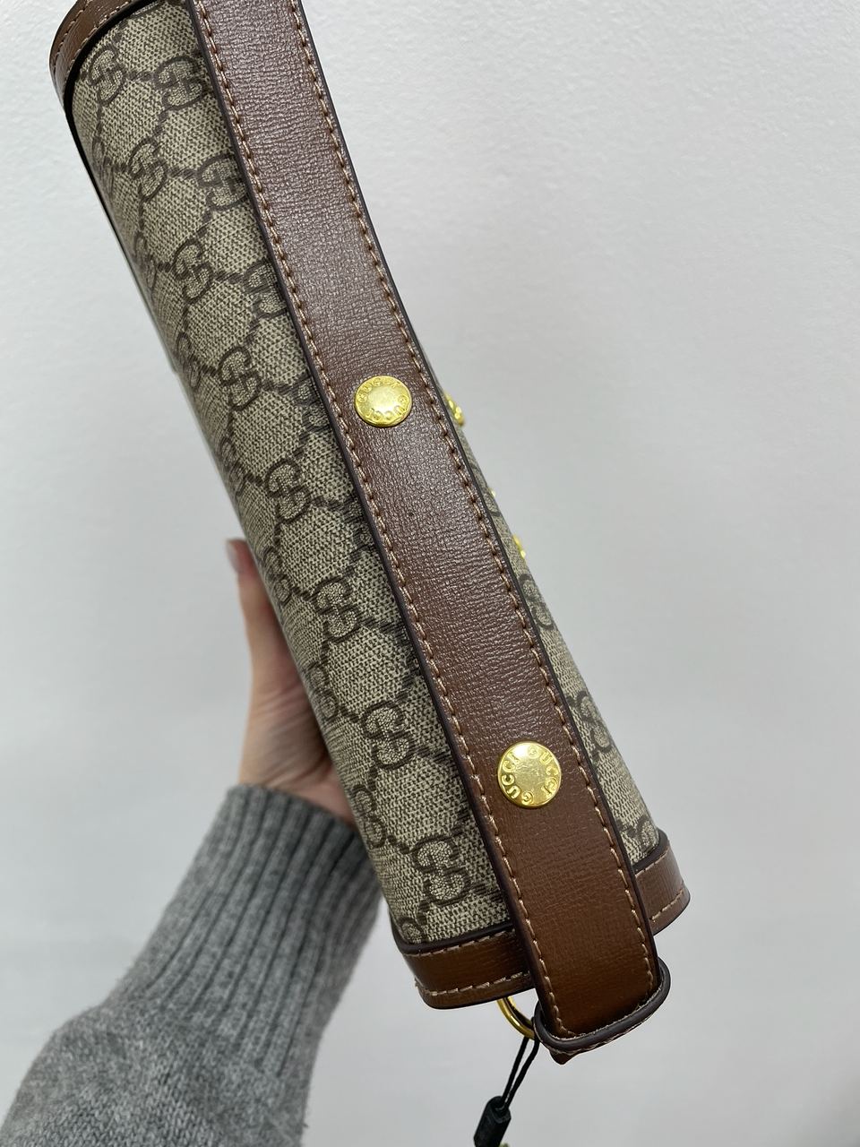 Gucci Horsebit 1955 Shoulder Bag Grey/Brown - 14