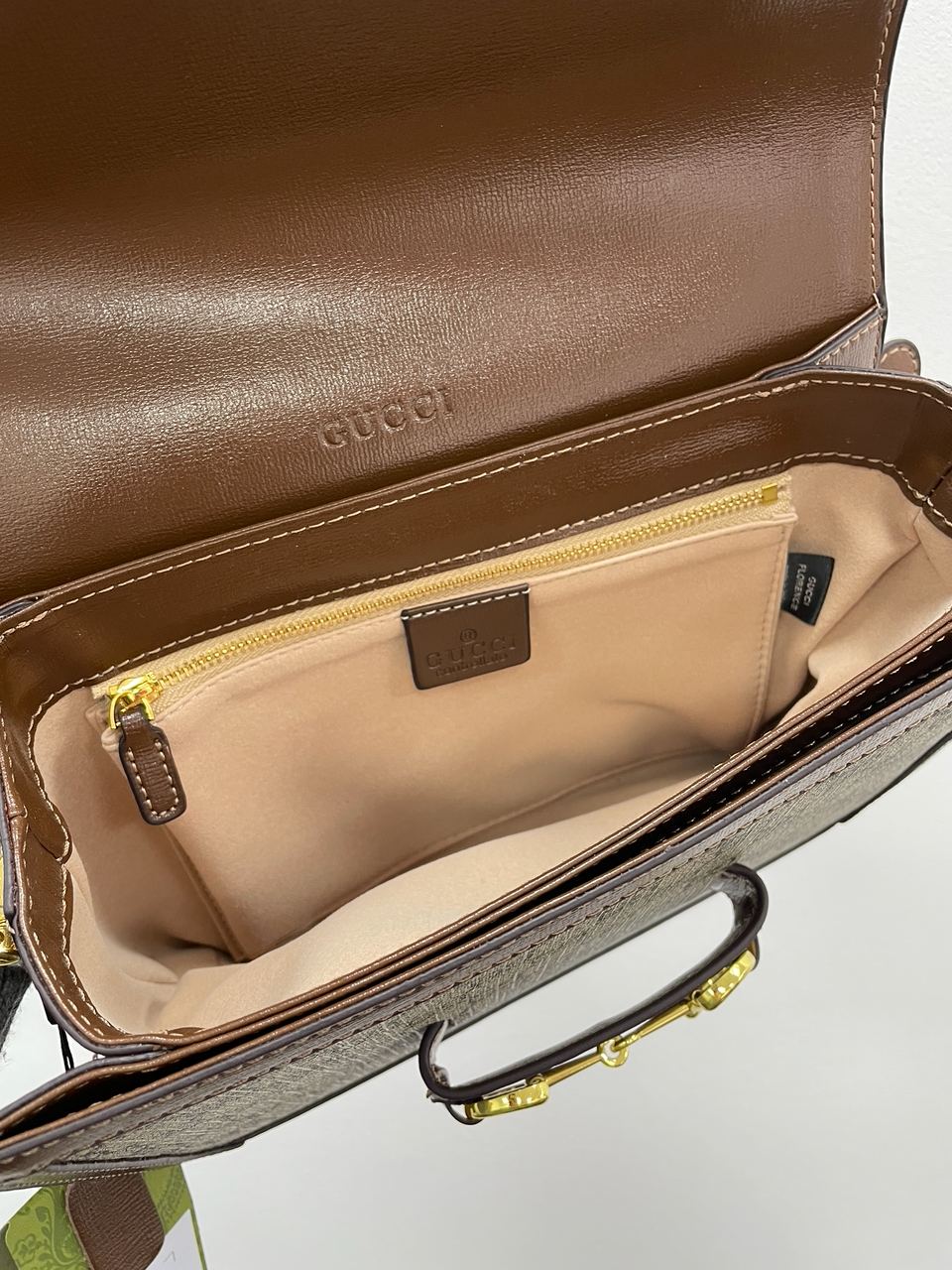 Gucci Horsebit 1955 Shoulder Bag Grey/Brown - 15