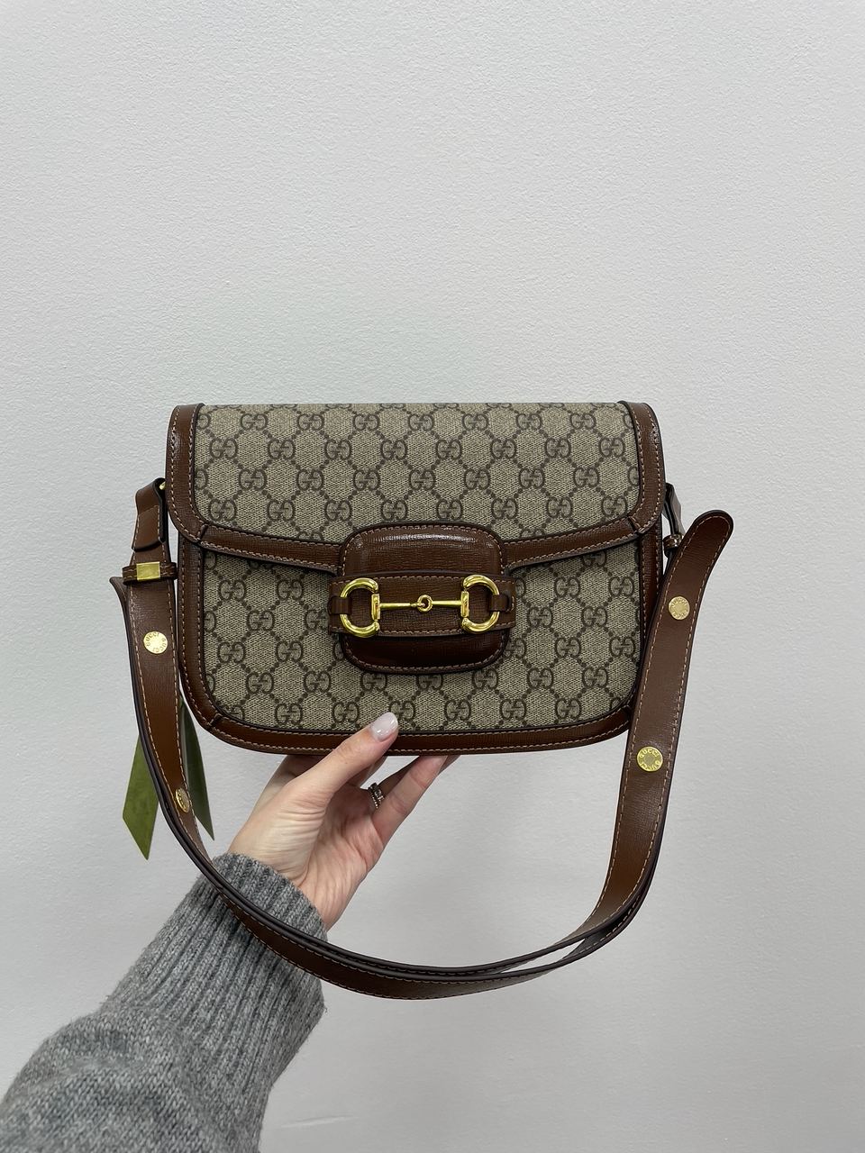 Gucci Horsebit 1955 Shoulder Bag Grey/Brown - 4