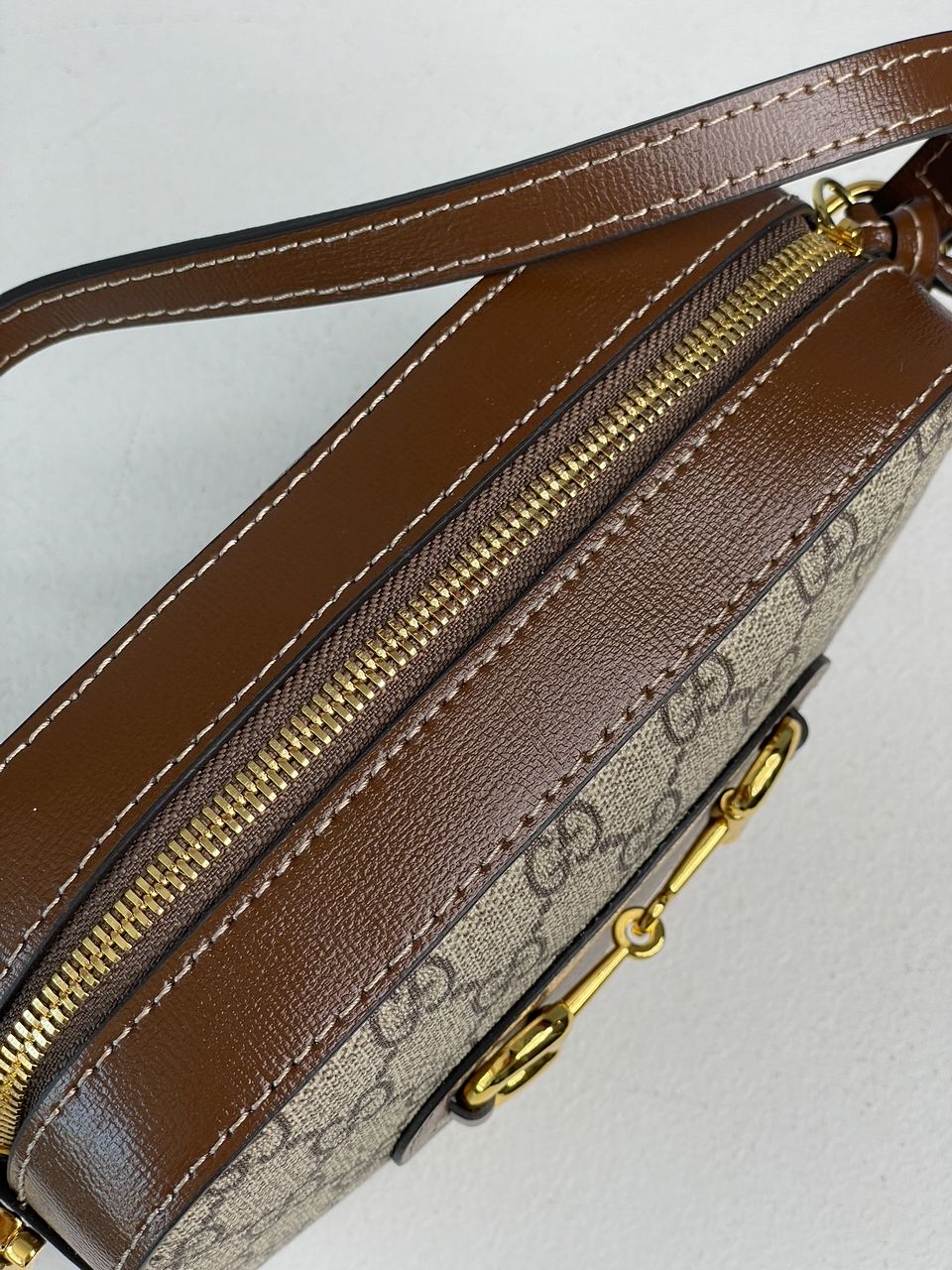 Gucci Horsebit 1955 Small Shoulder Bag Brown - 16