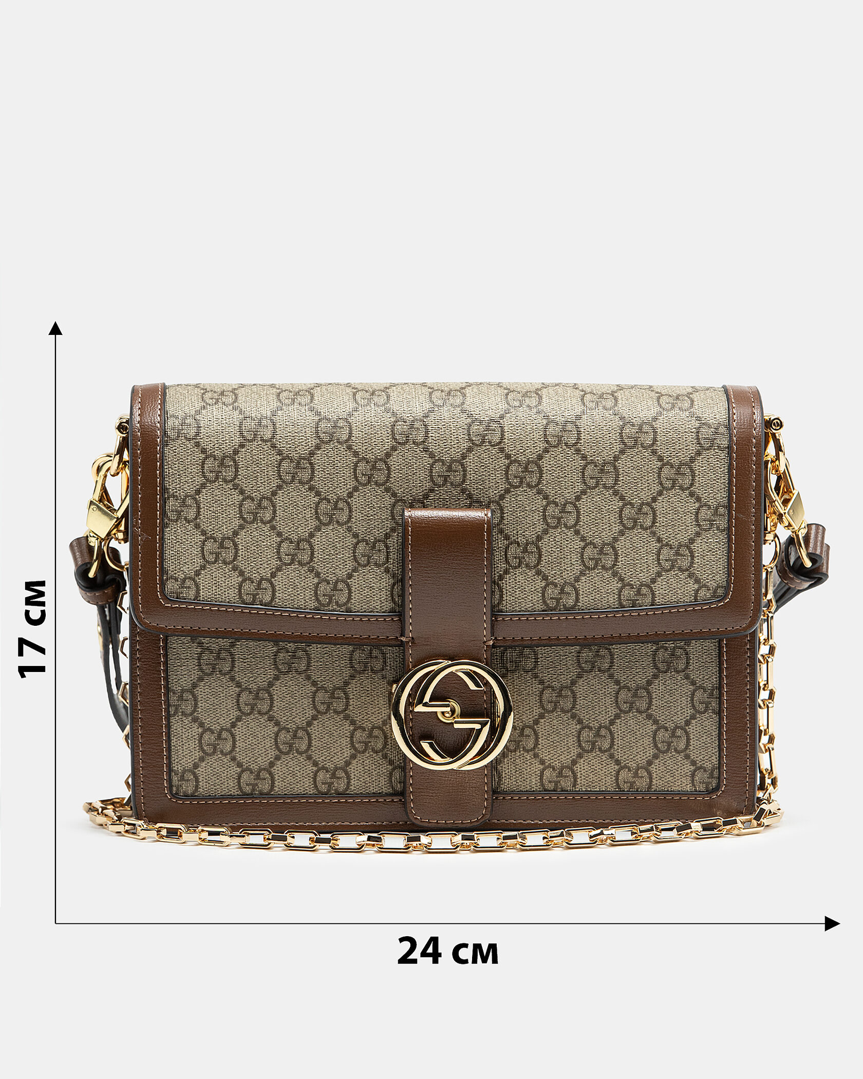 Gucci Interlocking GG Small Shoulder Bag in GG Supreme Canvas Beige/Brown - 3