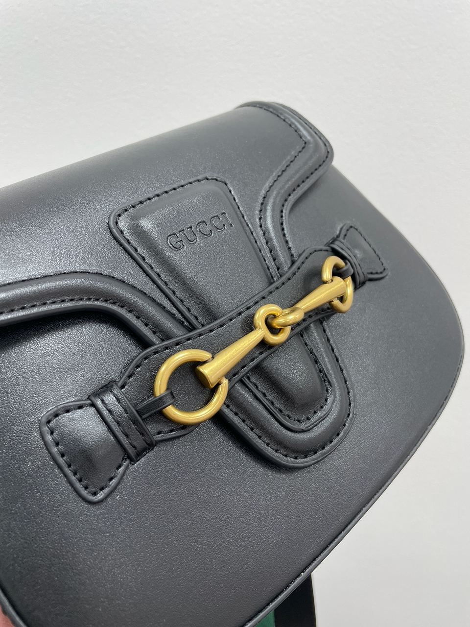 Gucci Lady Web Leather Shoulder Bag Black - 8