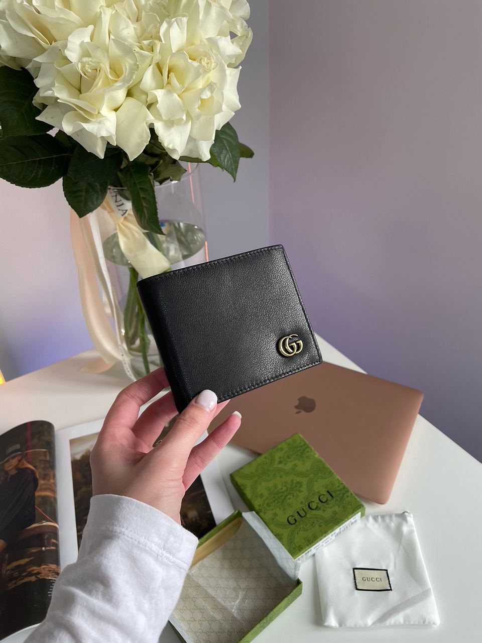 Gucci Leather GG Marmont Coin Wallet Black - 6