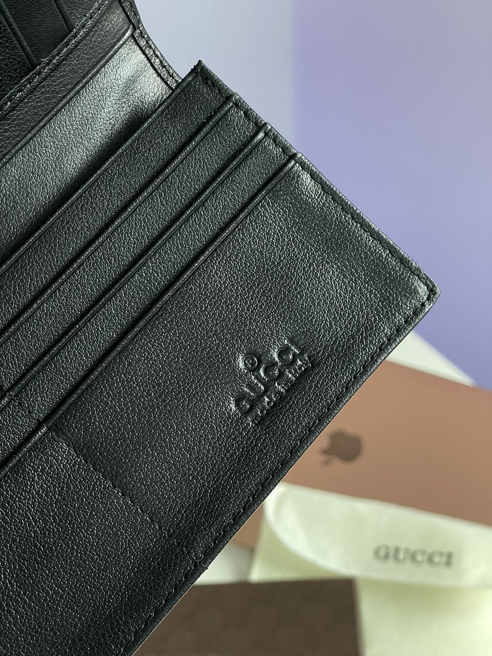 Gucci Marmont G Black Leather Bifold Long Wallet Purse - 14