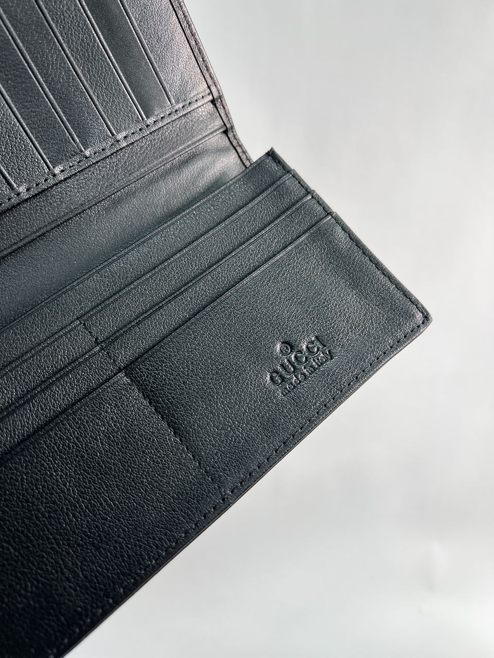 Gucci Marmont G Black Leather Bifold Long Wallet Purse - 15