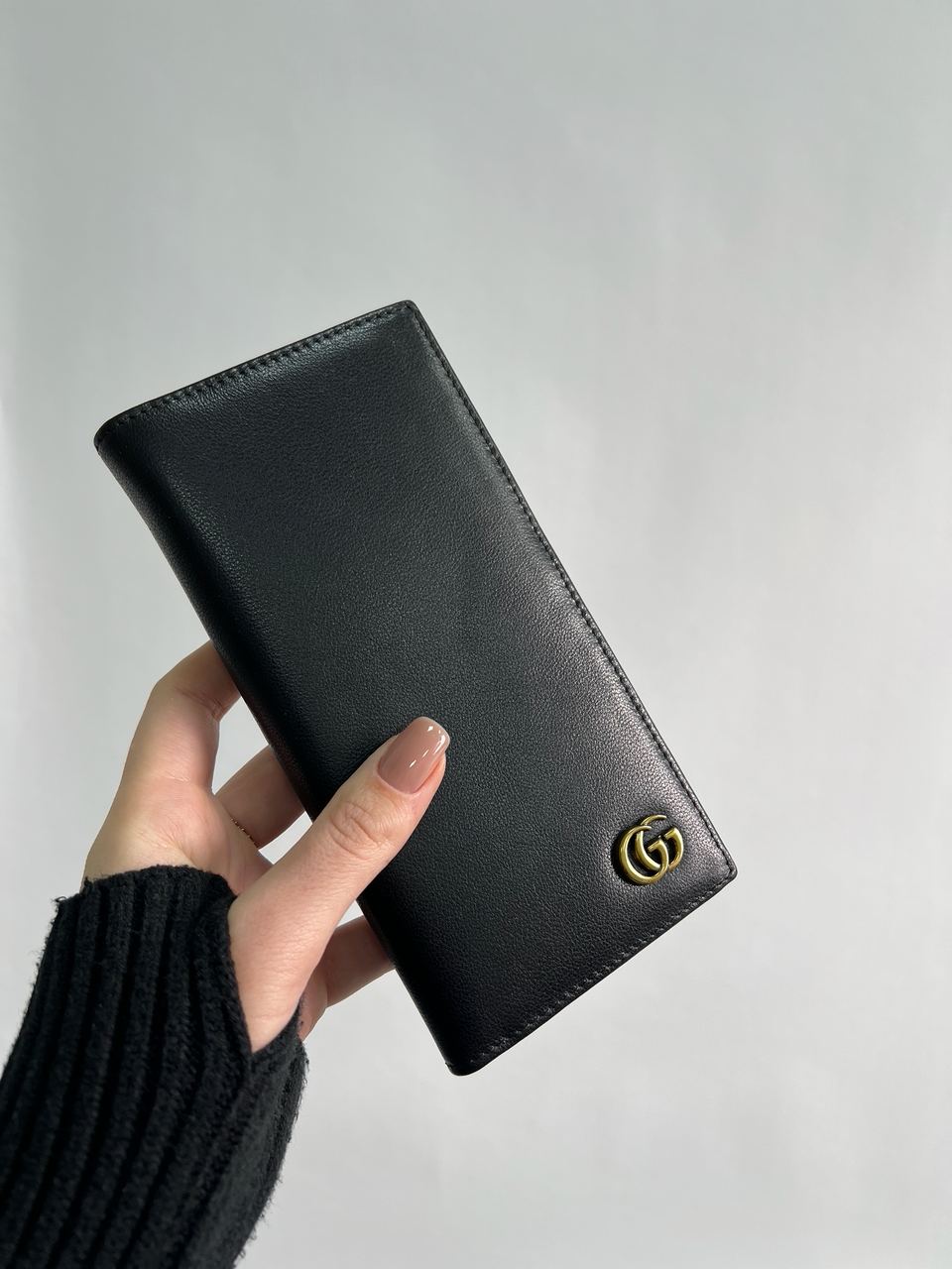 Gucci Marmont G Black Leather Bifold Long Wallet Purse - 7