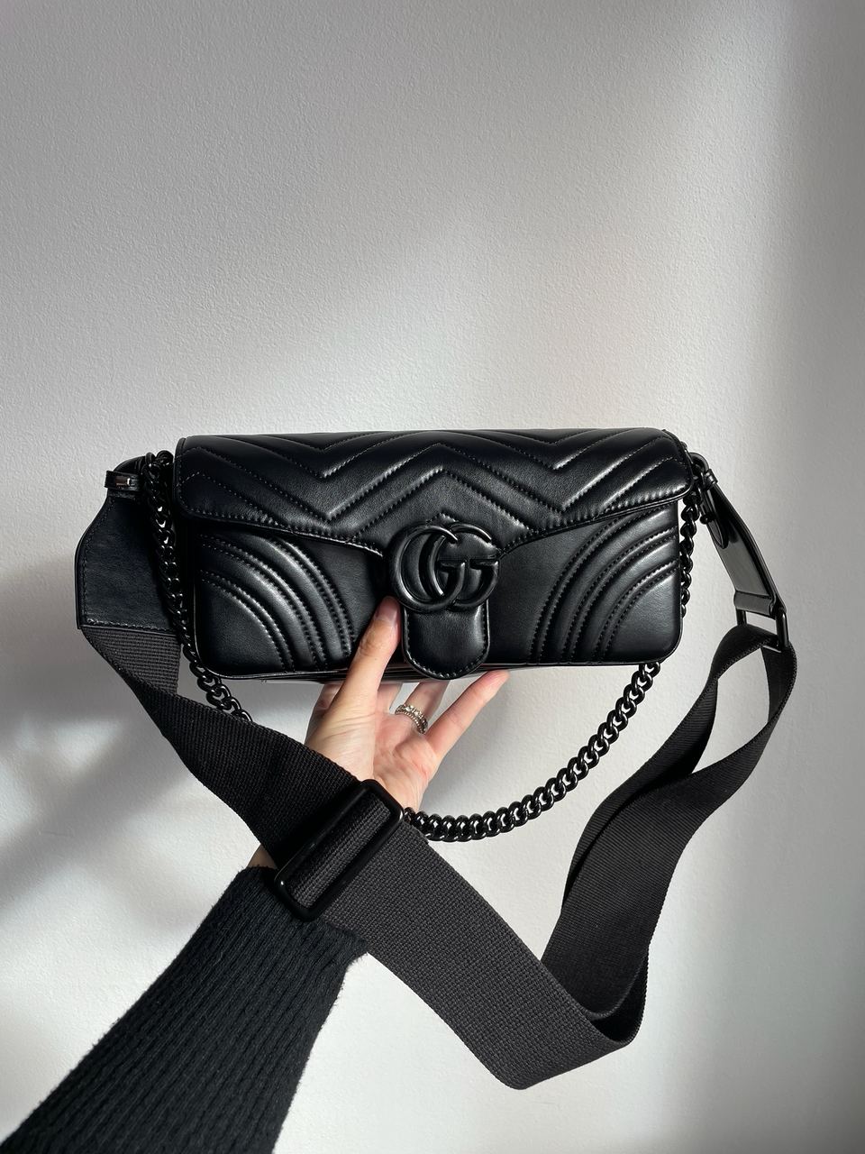 Gucci Marmont Medium Shoulder Bag Total Black - 10