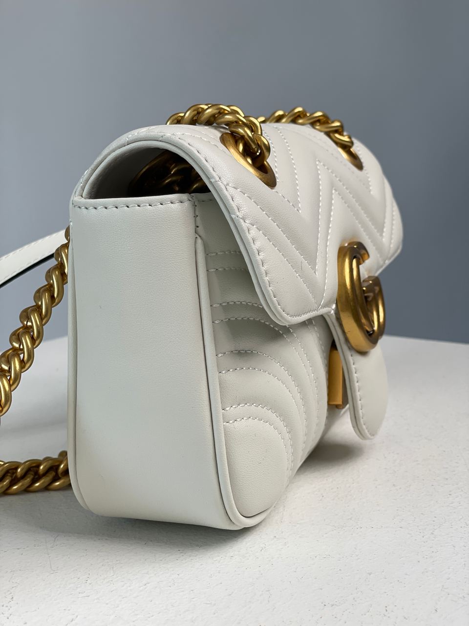 Gucci Marmont Mini Shoulder Bag, Gold Hardware - 12
