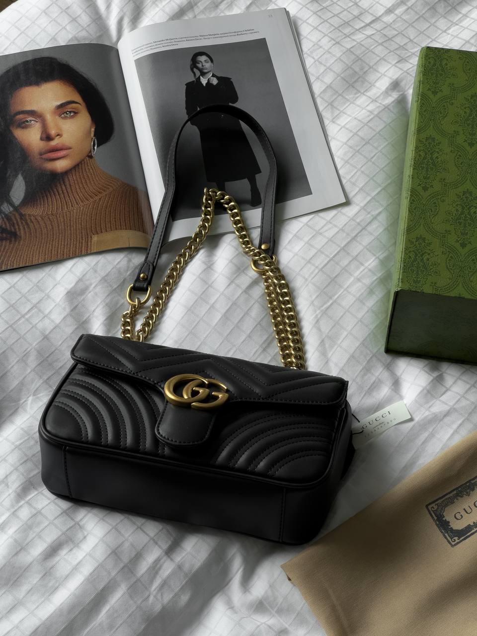 Gucci Marmont Mini Shoulder Bag Hardware Black/Gold - 13