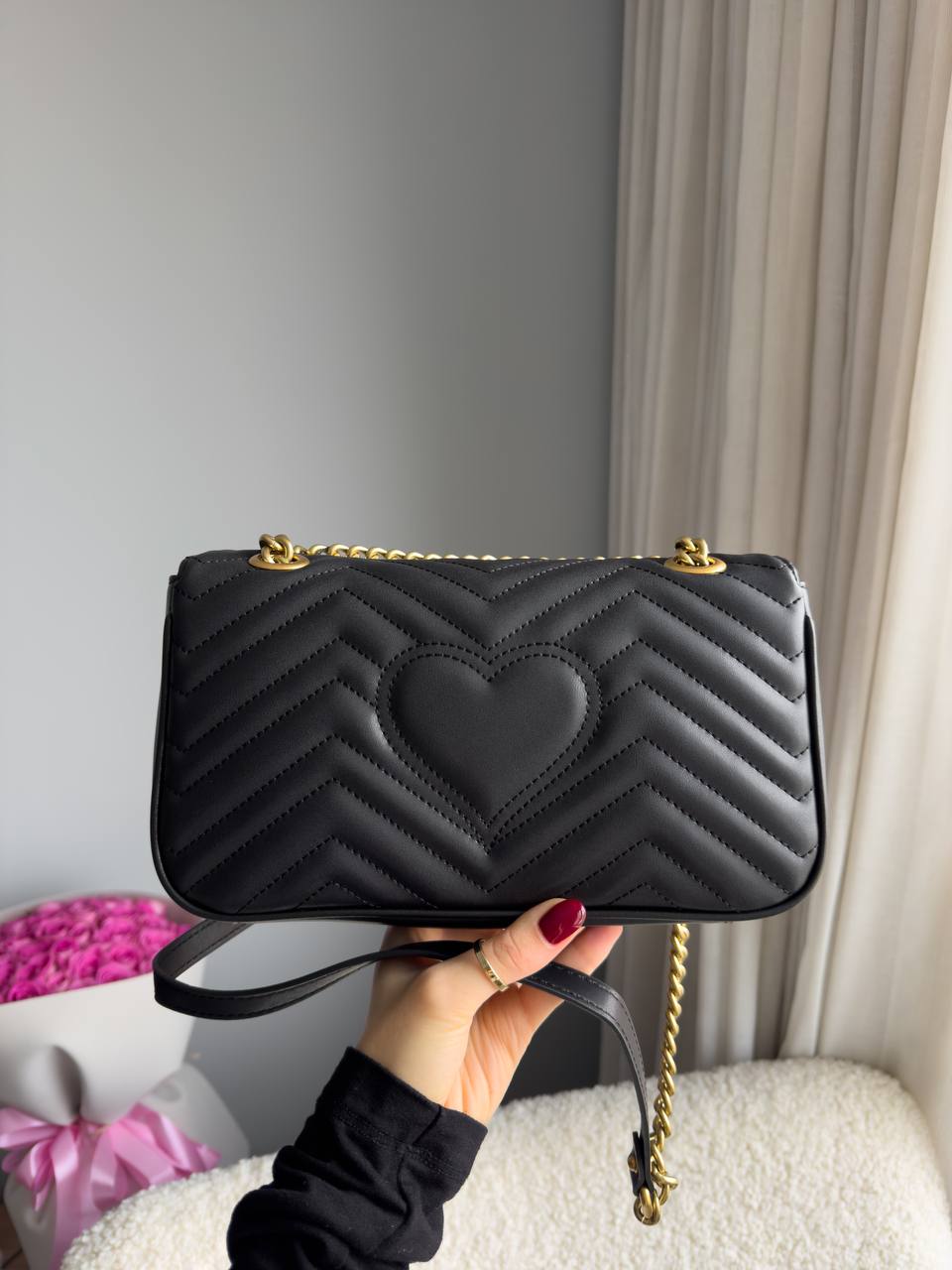 Gucci Marmont Mini Shoulder Bag Hardware Black/Gold - 16