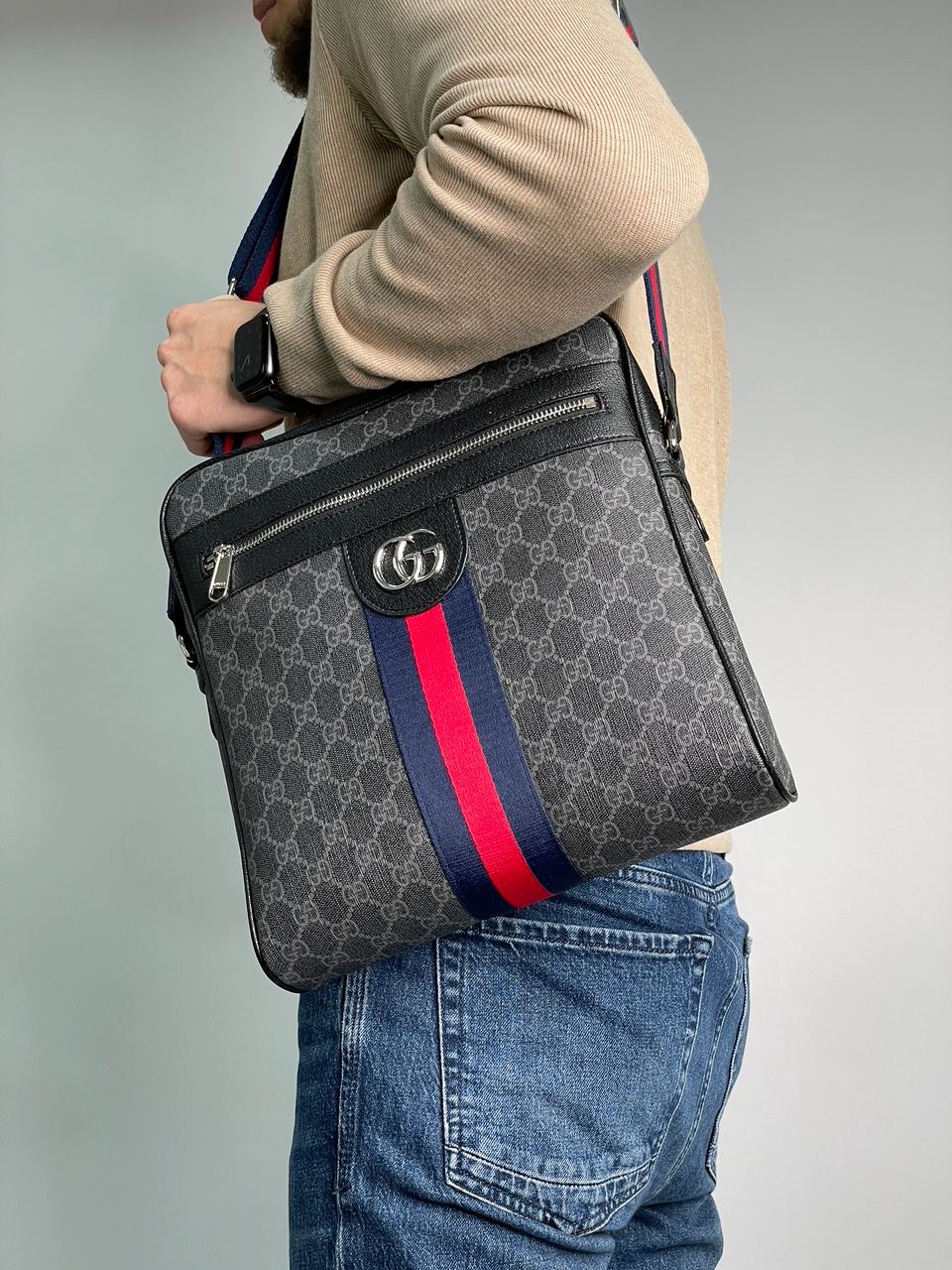 Gucci Ophidia GG Large Messenger Bag Blue - 5