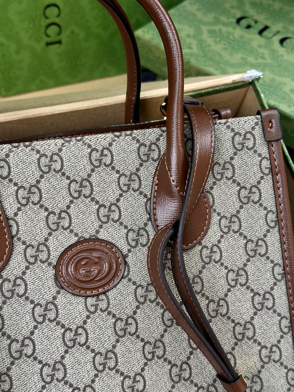 Gucci Ophidia Leather-Trimmed Monogrammed Coated-Canvas Tote Bag - 12