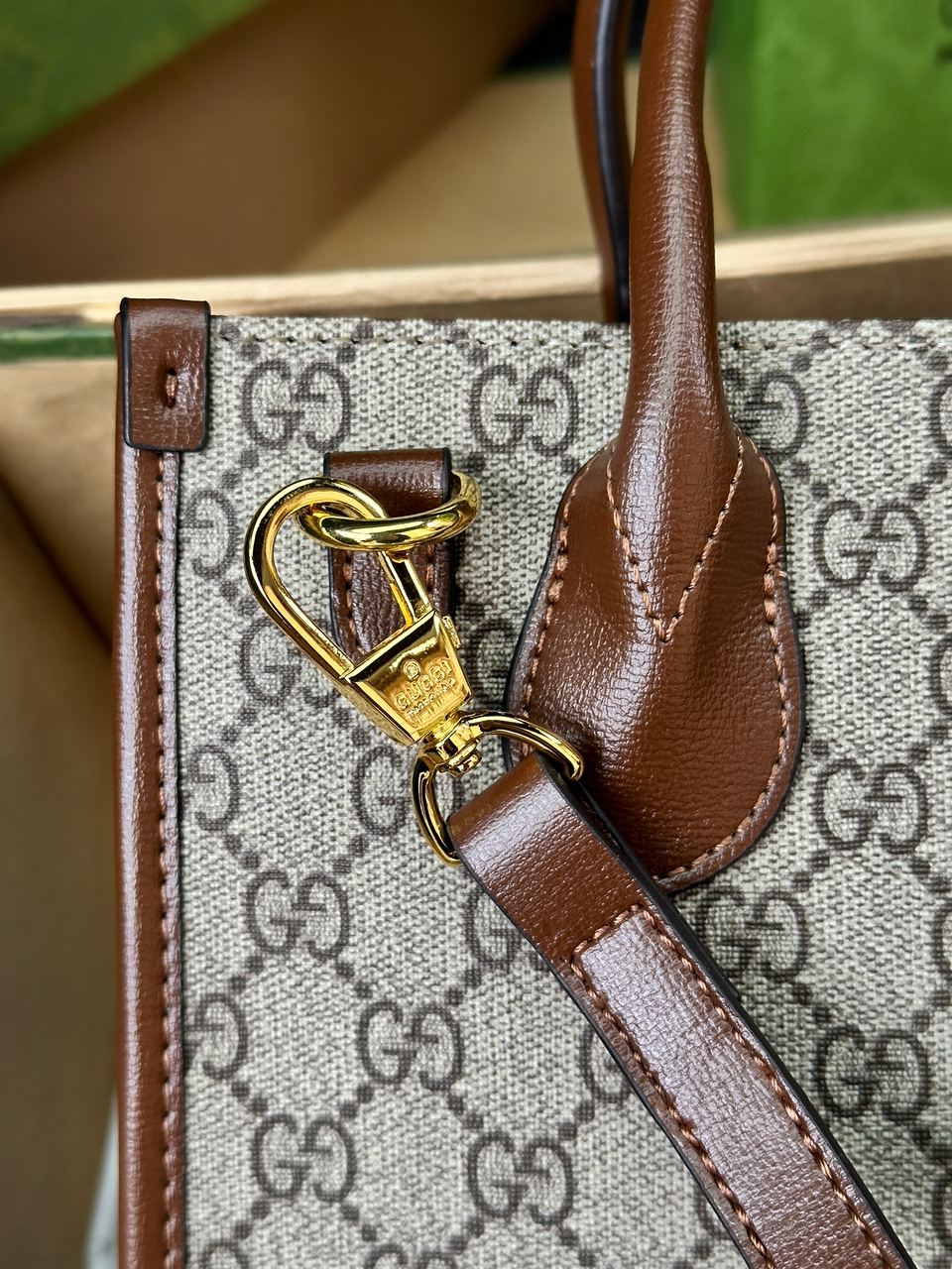 Gucci Ophidia Leather-Trimmed Monogrammed Coated-Canvas Tote Bag - 24