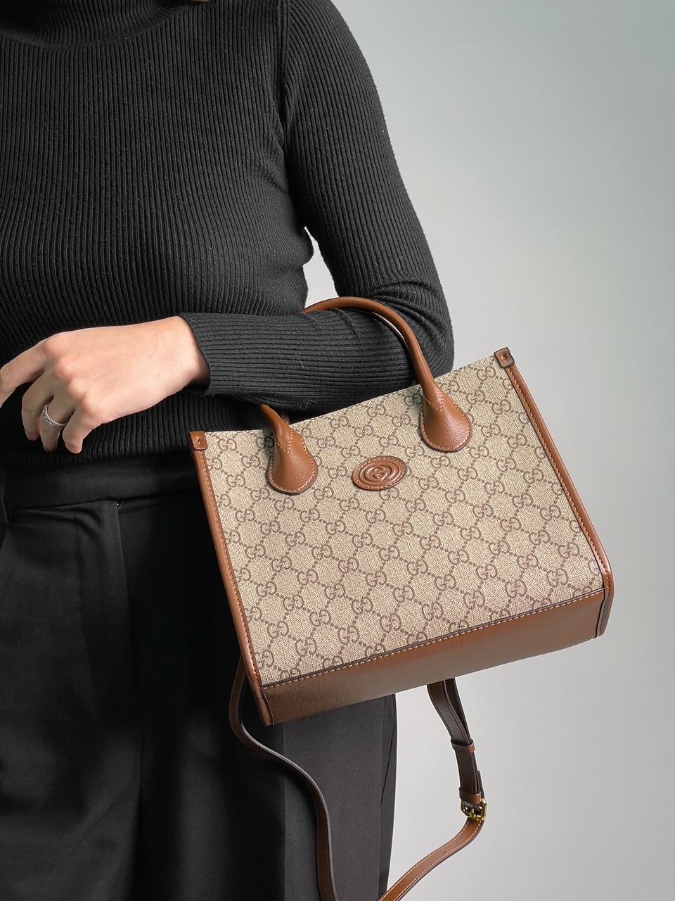 Gucci Ophidia Leather-Trimmed Monogrammed Coated-Canvas Tote Bag - 8