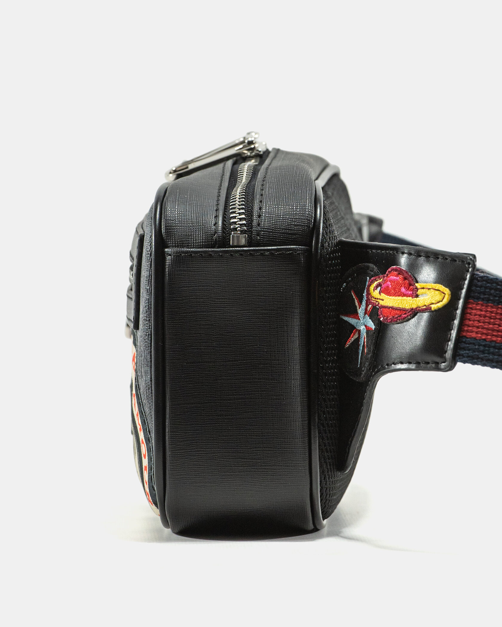 Gucci Small Belt Bag in Black GG Supreme Canvas with Patches - 6