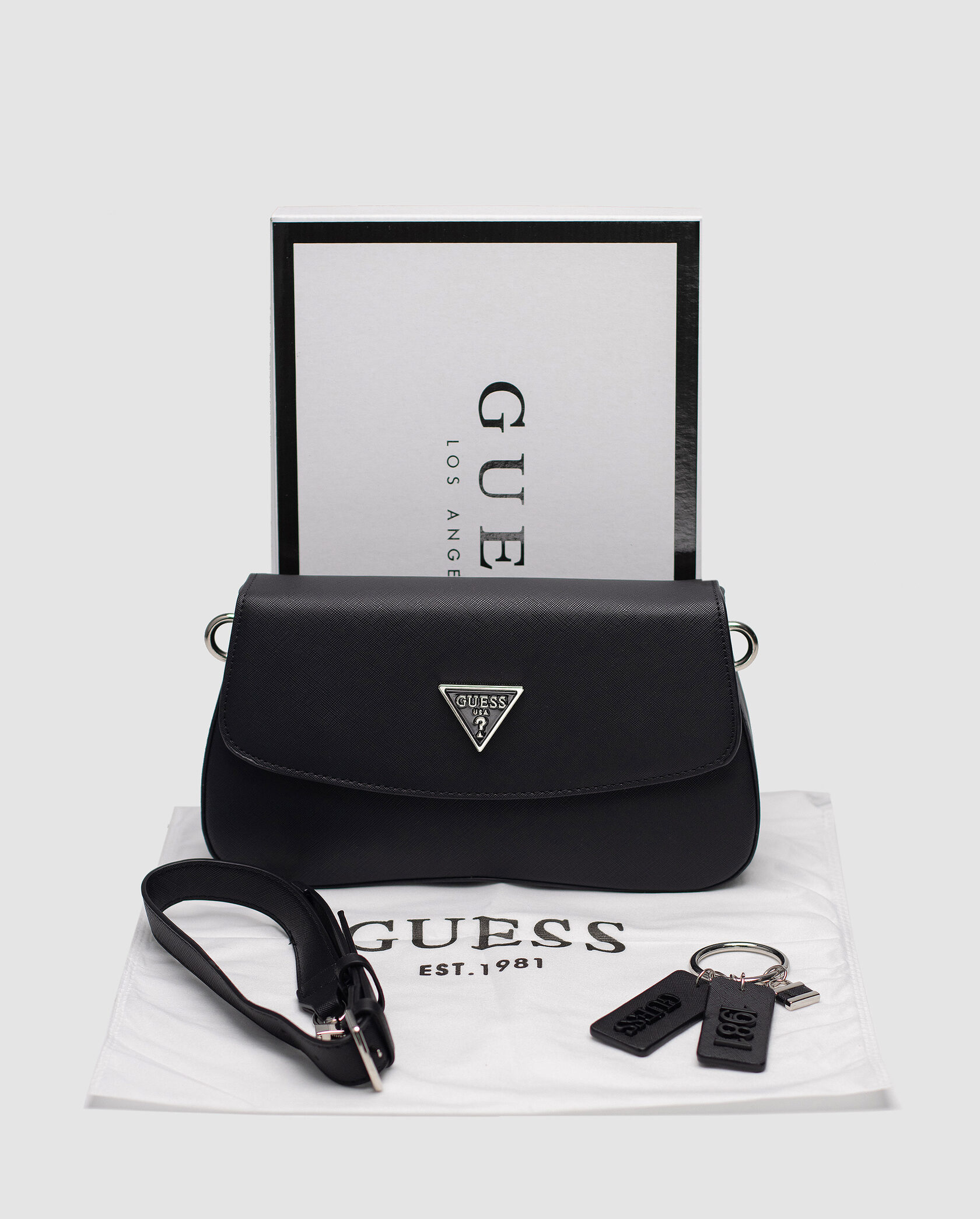 Guess Cordelia Shoulder Bag Black/Silver - 2