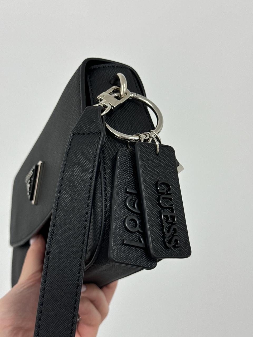 Guess Cordelia Shoulder Bag Black/Silver - 7