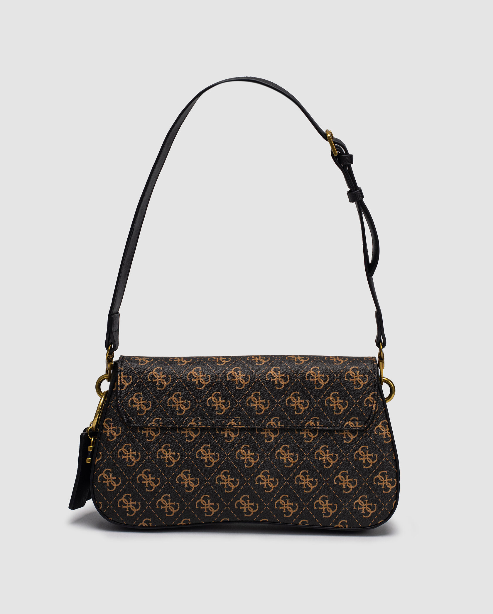 Guess Cordelia Shoulder Bag Brown Canvas Gold - 3