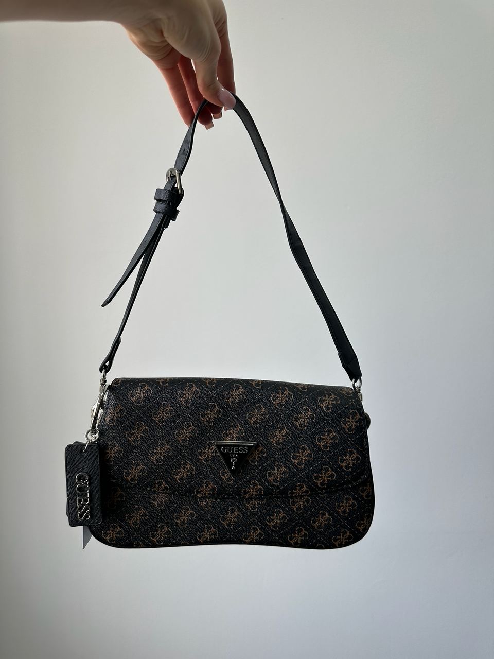 Guess Cordelia Shoulder Bag Brown Canvas - 2