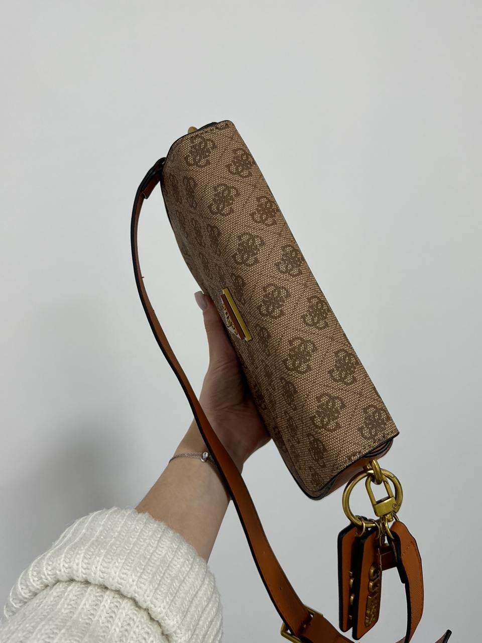 Guess Cordelia Shoulder Bag Gold Canvas Gold - 10