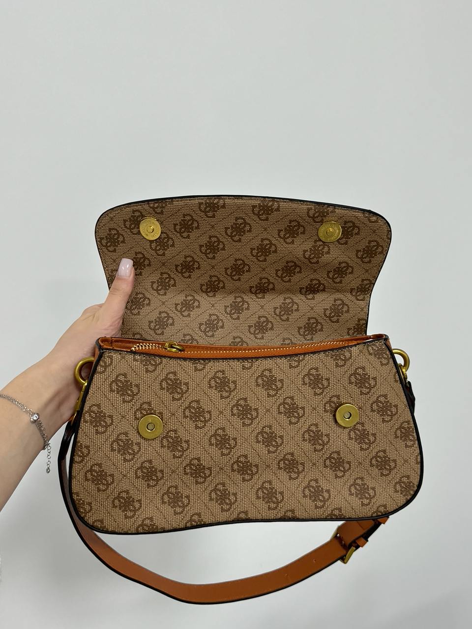 Guess Cordelia Shoulder Bag Gold Canvas Gold - 12