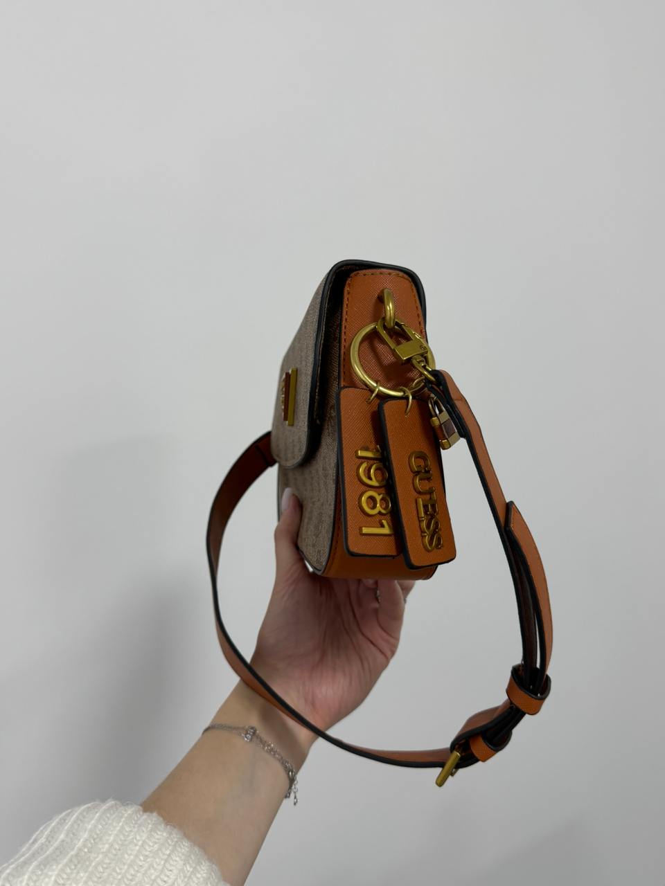 Guess Cordelia Shoulder Bag Gold Canvas Gold - 6