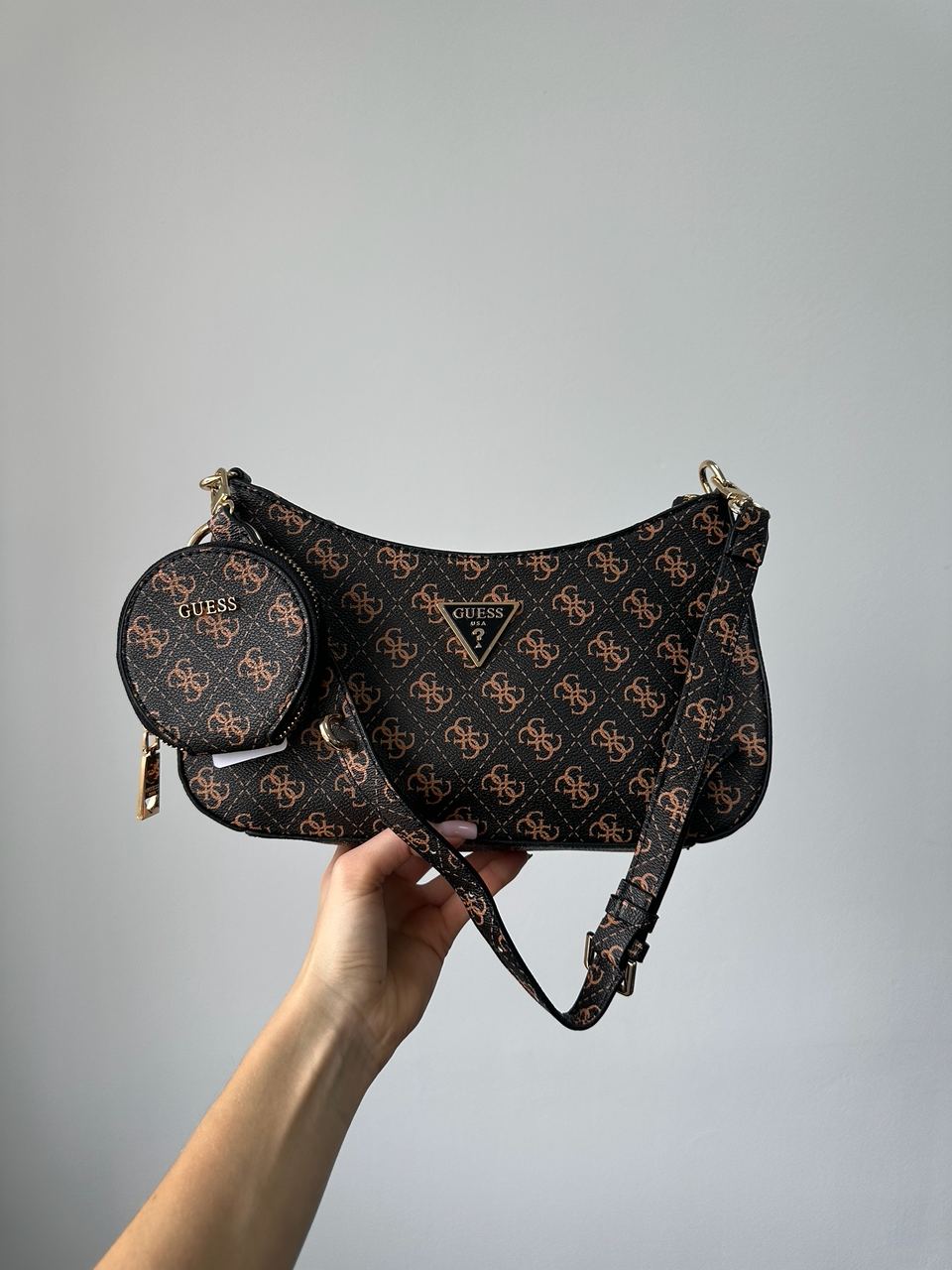 Guess Noelle Quattro G Shoulder Bag Brown - 2