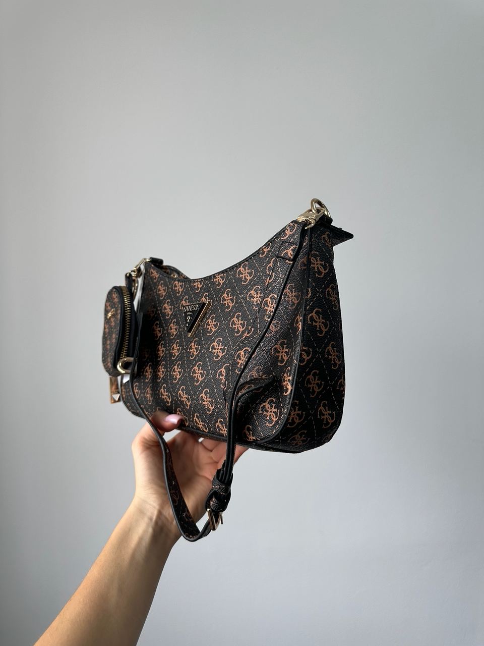 Guess Noelle Quattro G Shoulder Bag Brown - 3