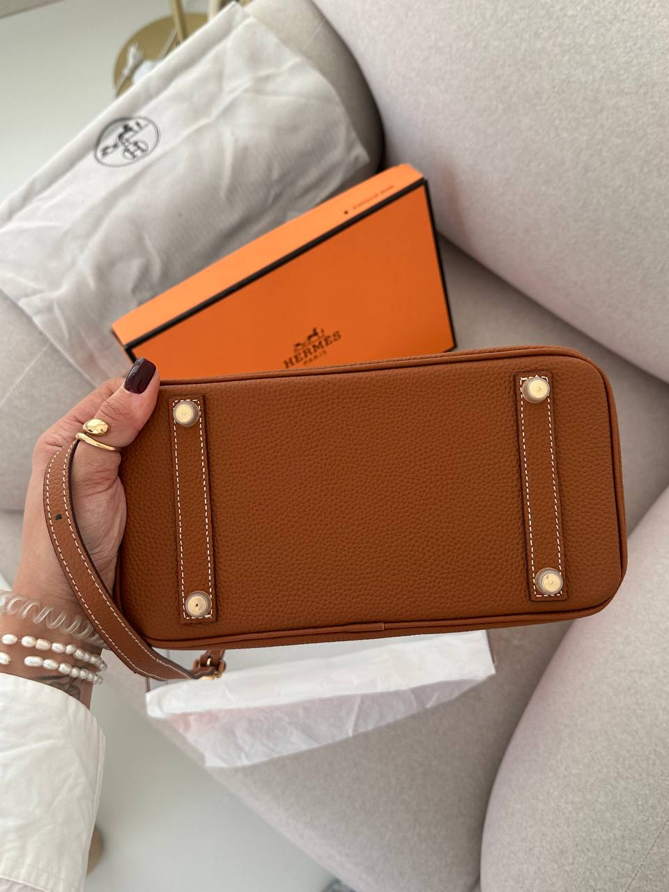 Hermès Birkin 25 Bag in Gold Togo Leather - 10