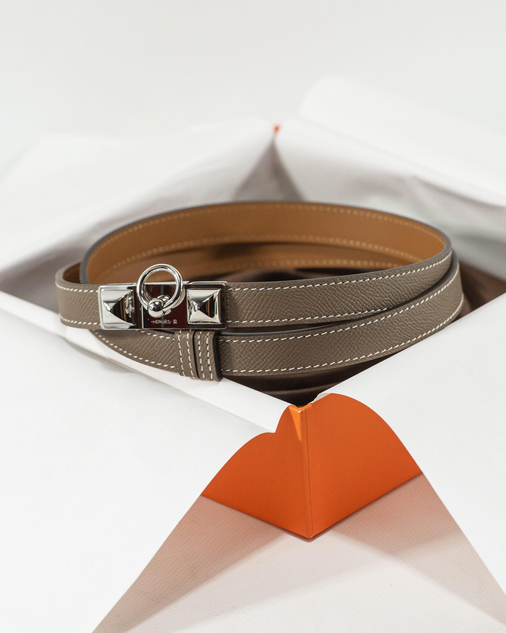 Hermès Collier de Chien Bracelet Brown/Silver